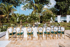 Outdoor banquet area