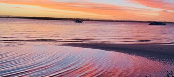 Water front house with magical sunsets