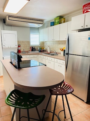 Fridge, microwave, oven, stovetop - Walk-up penthouse w/breathtaking views, WiFi, A/C, free laundry, sleeps 6 (Cabo Rojo)