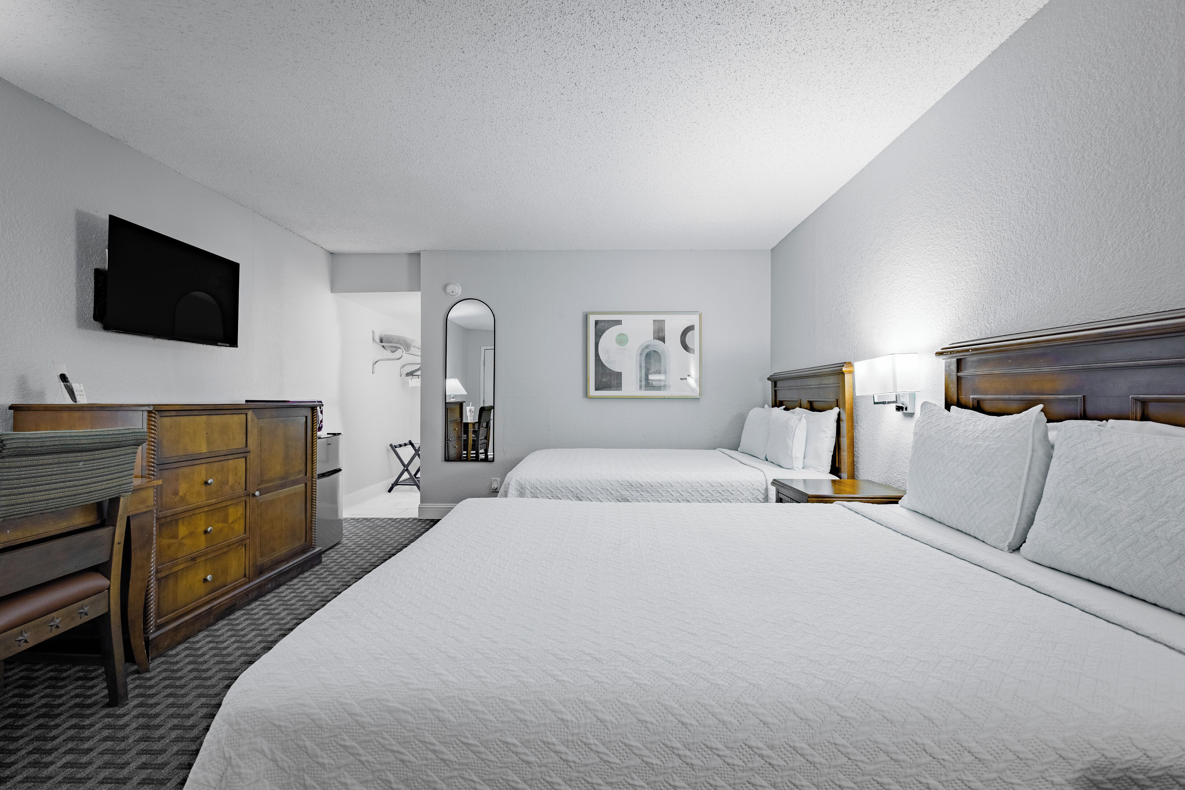 Comfort Room, 2 Queen Beds | Desk, laptop workspace, iron/ironing board, free WiFi