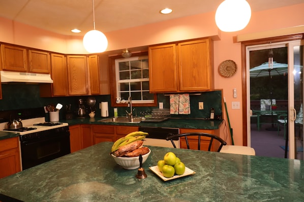 Fridge, microwave, oven, stovetop - 3-BR Mt. Pocono Getaway with Indoor fireplace on Serene Acreage (Tobyhanna)