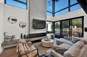 Smart TV, fireplace, video games