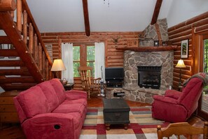 Smart TV, chimenea, reproductor de DVD