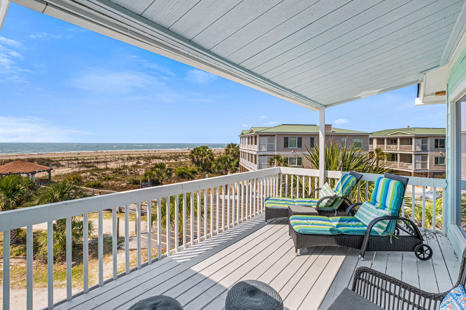 A hidden retreat on Tybee's South beach with amazing ocean views and oceanfront porches.