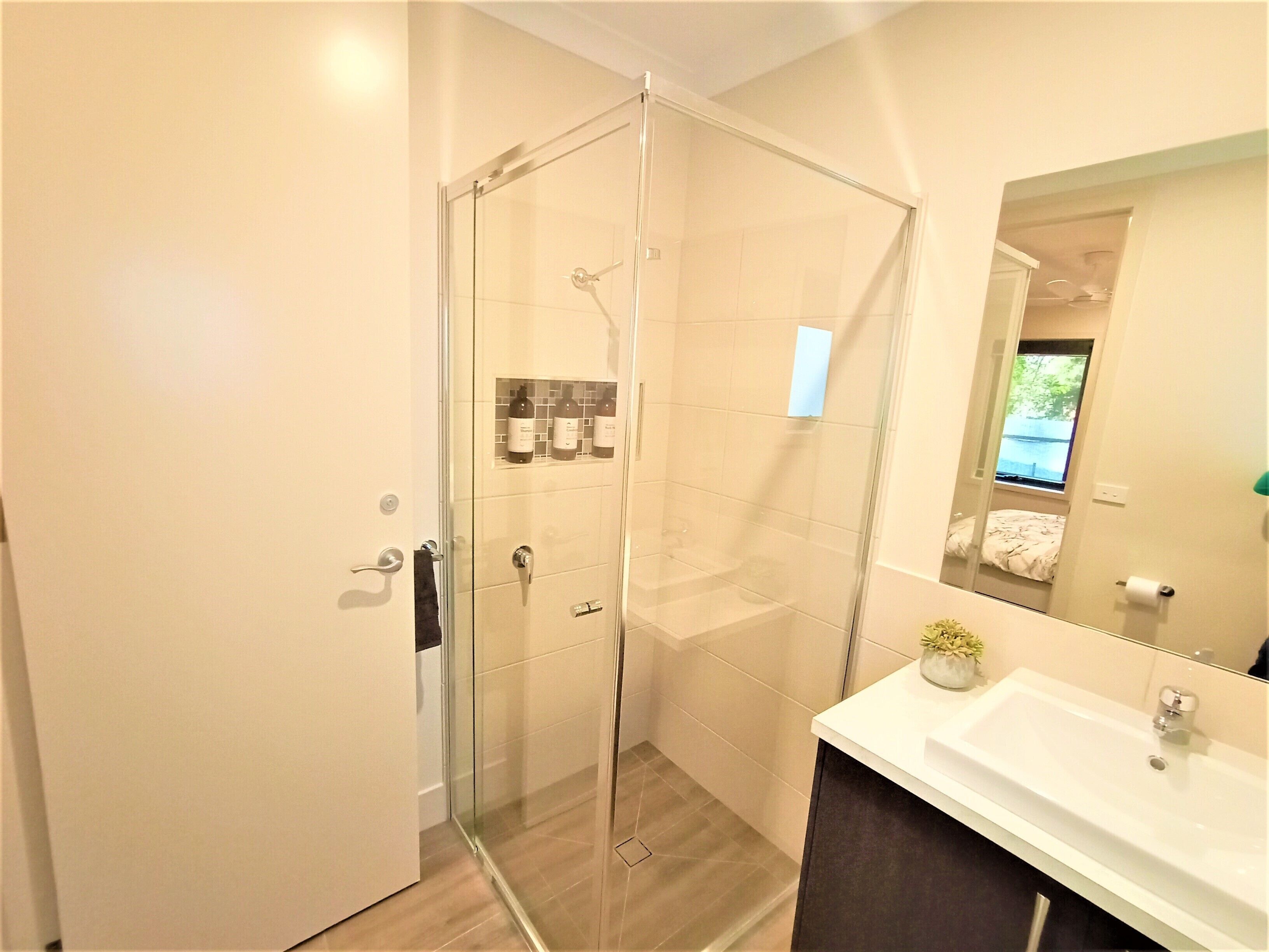 Bathtub, hair dryer, towels, soap