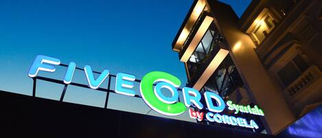 A hotel sign with the name "FIVEORD by CORDELIA".
