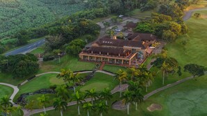 An aerial view of a large, modern house with a spacious patio and multiple rooms. - San Lameer Villa Rentals 3104 (Southbroom)