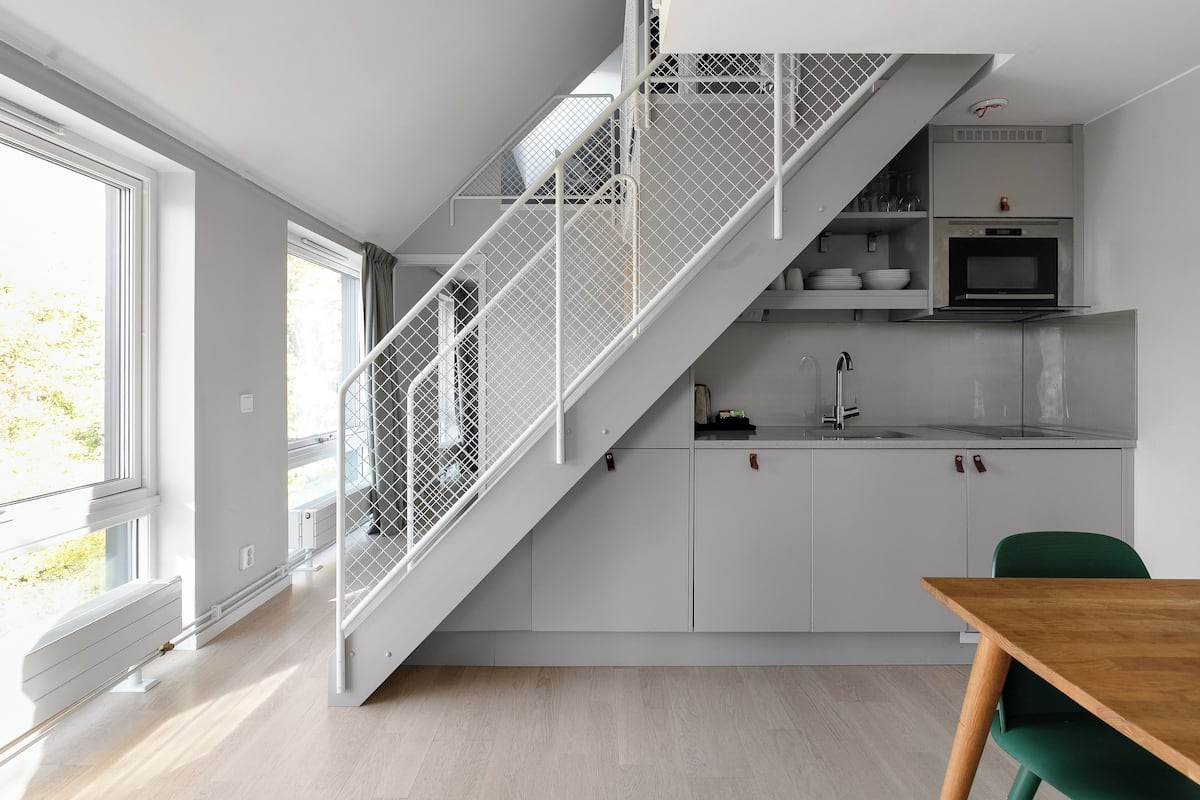 penthouse, multiple beds, balcony | private kitchen | electric kettle