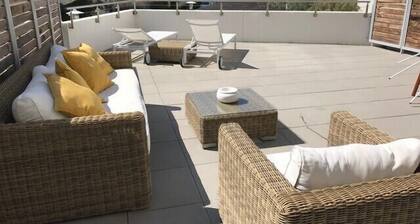 Terrasse ensoleillée : appartement 1 chambre 1 cabine vue mer terrasse