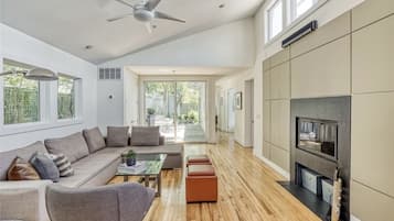 Smart TV, fireplace, video games, books