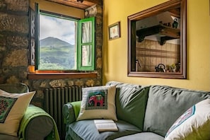 TV, fireplace - Casa Begoña - country house with mountain views near Ribadesella (Sardedo)