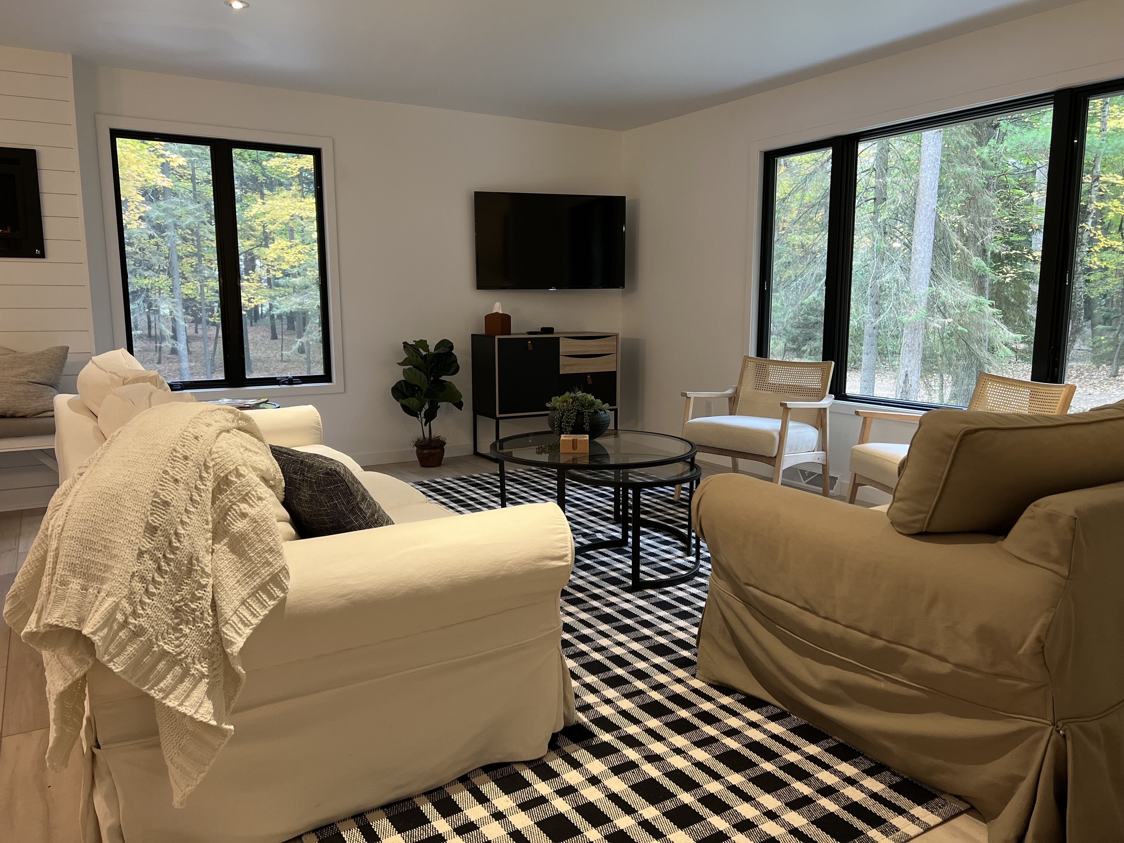 Smart TV, fireplace
