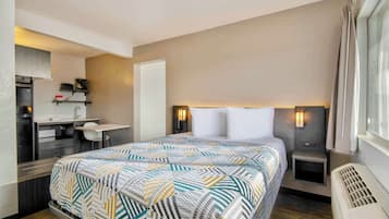 Desk, laptop workspace, blackout drapes, free WiFi