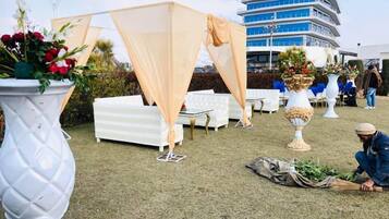 Outdoor wedding area