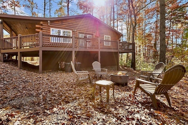 Enjoy smores and a warm fire at the fire pit.
