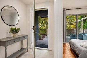 3 bedrooms, memory-foam beds, blackout curtains, iron/ironing board