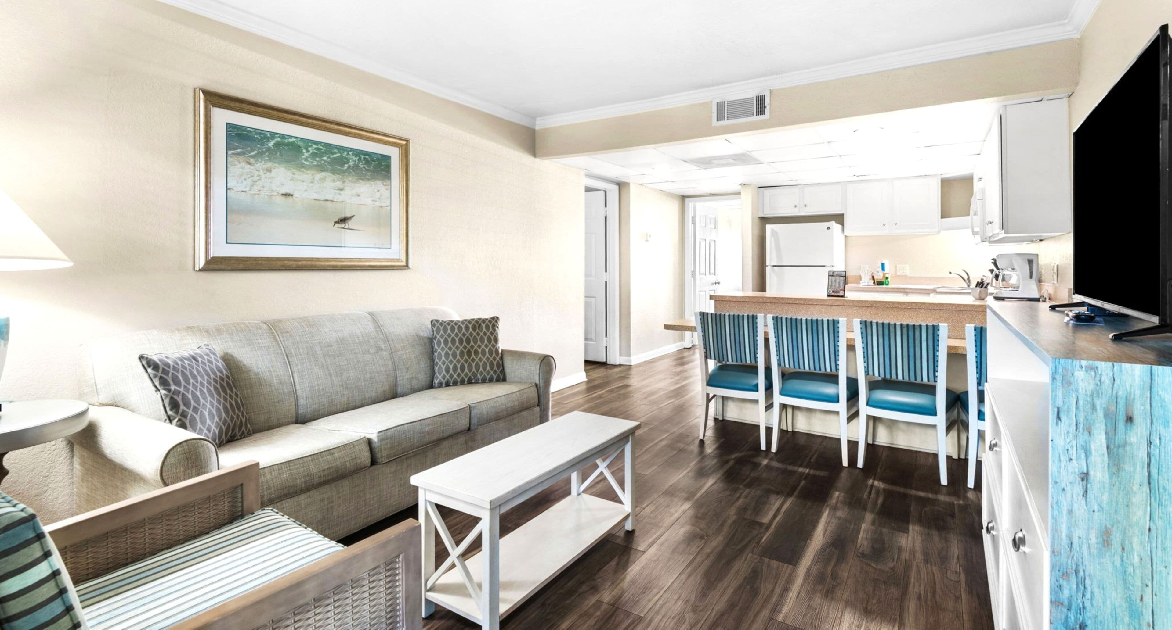 Family Condo, 2 Bedrooms | Living area | 36-inch flat-screen TV with cable channels, TV