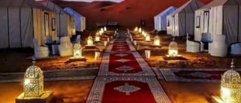 Outdoor banquet area