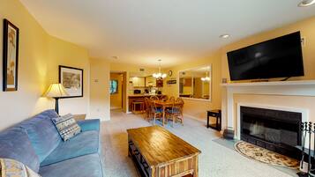 TV, fireplace, DVD player