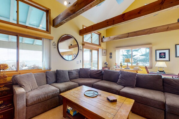 TV, DVD player, books, video library