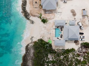 Exterior - SPACIOUS BEACHFRONT HOME! A vacation to treasure! Sandy beach, pool, hot tub. (Farmers' Hill)