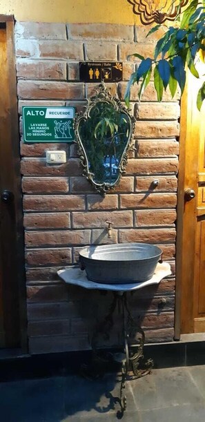 Shower, rainfall showerhead, towels, soap