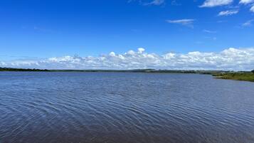 Ubicación cercana a la playa y tumbonas