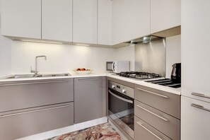 Fridge, oven, stovetop, dishwasher