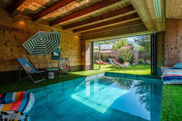 Indoor pool, a heated pool