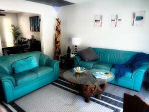 Smart TV, fireplace, video games, foosball