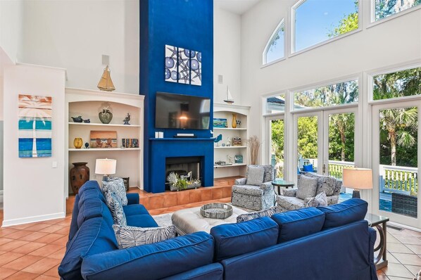 Flat-screen TV, table tennis, smart speakers