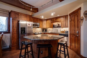 Fridge, oven, stovetop, coffee/tea maker - CB220 | Lovely Corner Condo | Winter Shuttle | Pool | Hot Tub | Ski In/Out (Steamboat Springs)