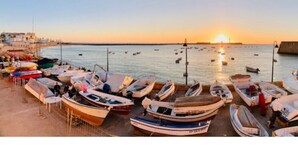 Un puerto con numerosos barcos pequeños amarrados al muelle.