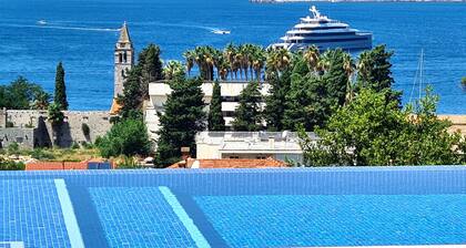 Magnificent new Villa Tofta on Lopud, Croatia.  Sea views from the infinity pool