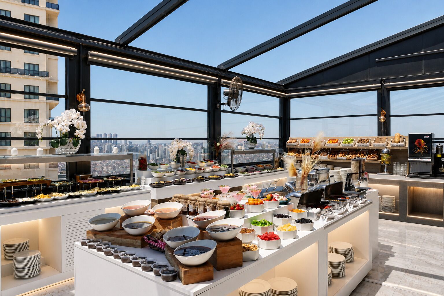 Daily buffet breakfast for a fee