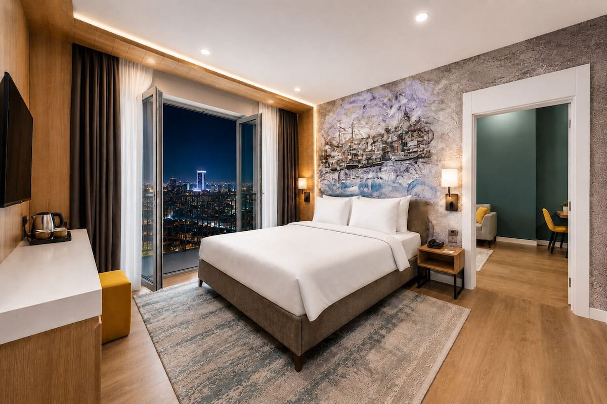 Ropa de cama de alta calidad y minibar