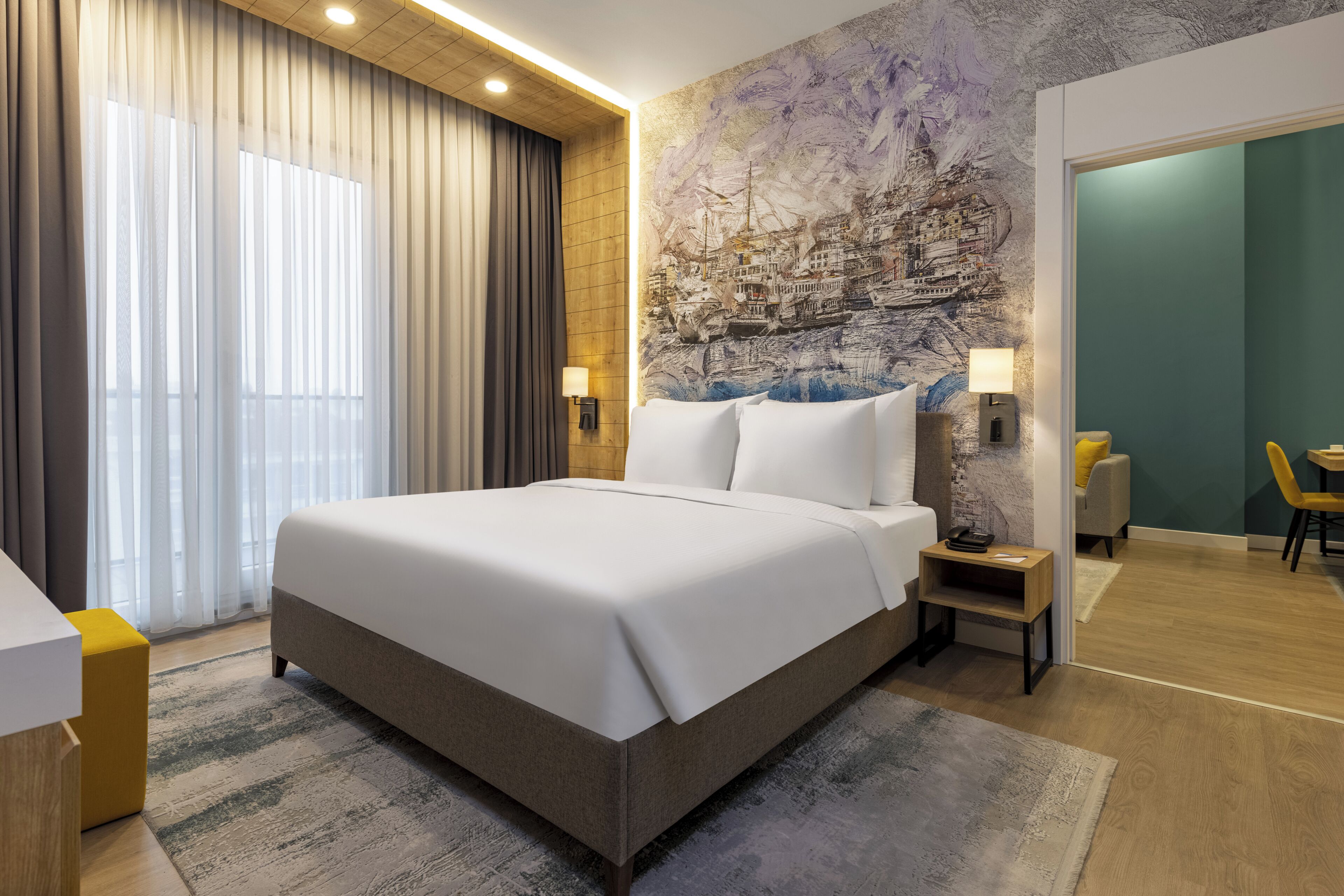 Ropa de cama de alta calidad y minibar 