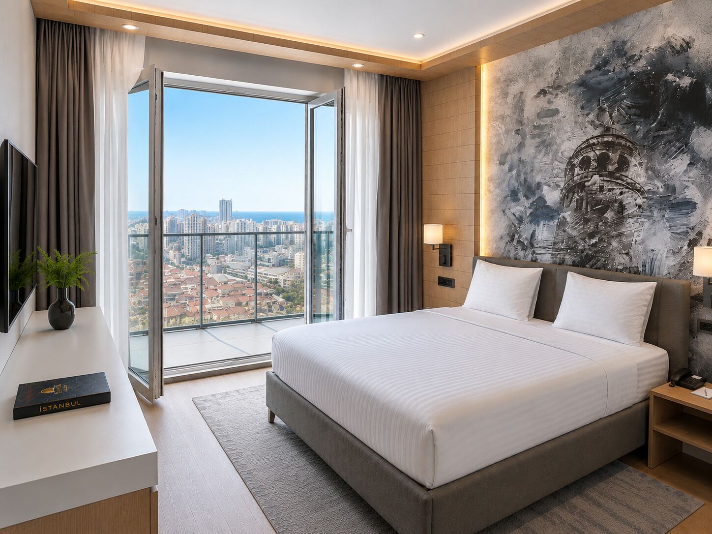 Junior Suite, 1 King Bed, Non Smoking, Balcony | Premium bedding, minibar, in-room safe, laptop workspace
