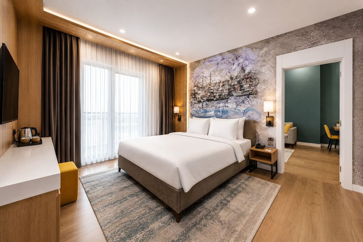 Ropa de cama de alta calidad y minibar