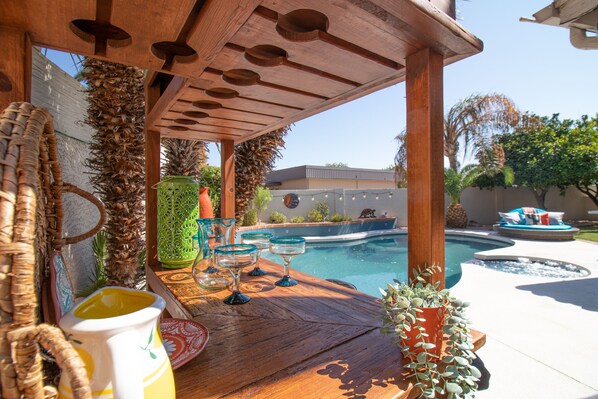 Outdoor pool, a heated pool