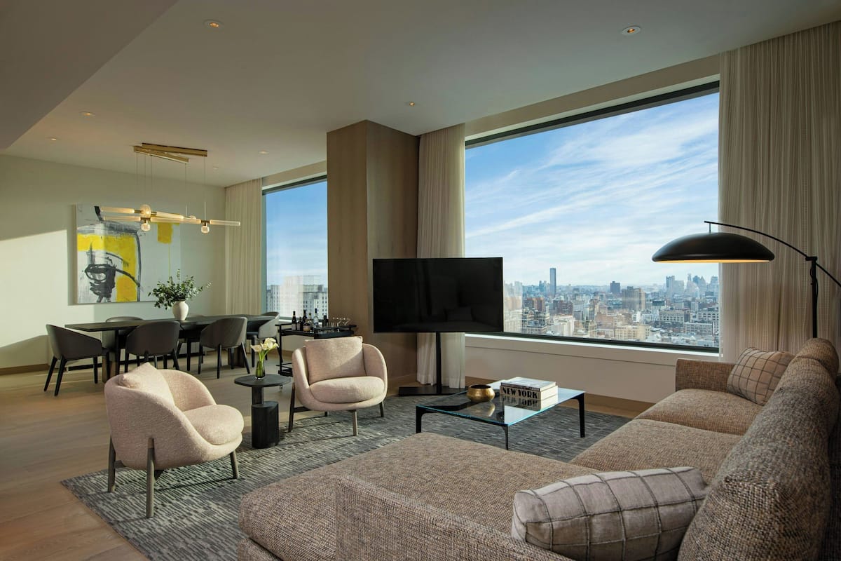 Penthouse, 2 Bedrooms | Living room | Flat-screen TV