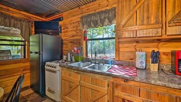 Microwave, stovetop, coffee/tea maker, toaster