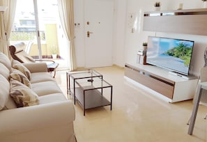 Télévision, lecteur de DVD, chaîne hi-fi