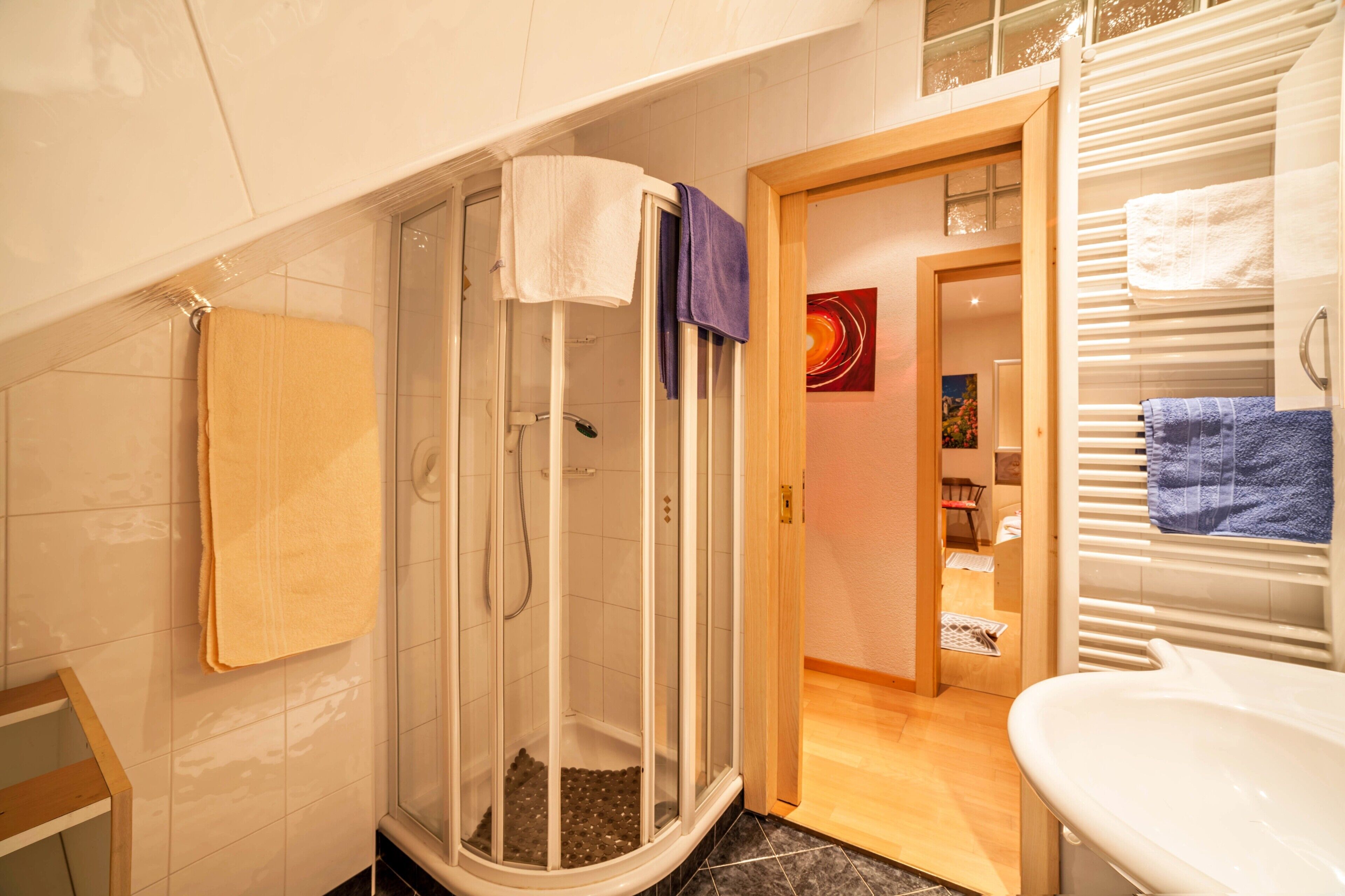 淋浴设施、吹风机、毛巾