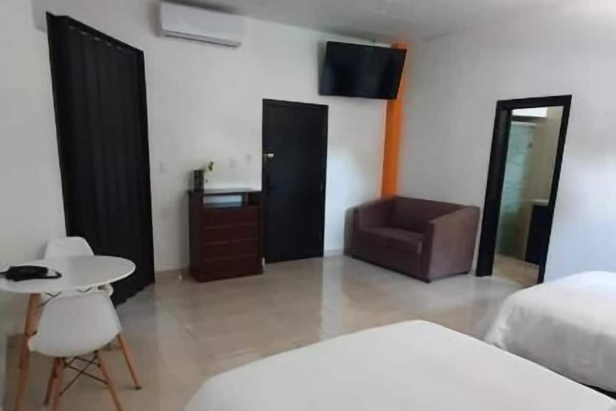 Double or Twin Room, 2 Double Beds | 2 bedrooms, down duvets, desk, laptop workspace