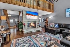Smart TV, fireplace, video games, books