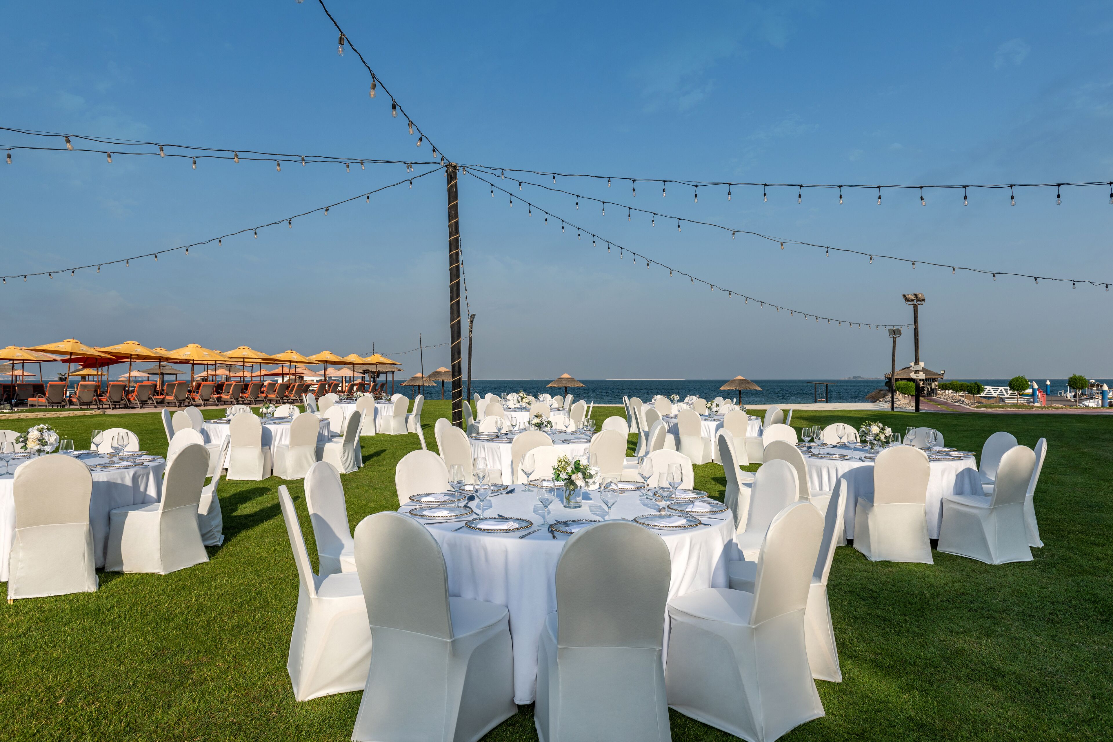 Outdoor banquet area