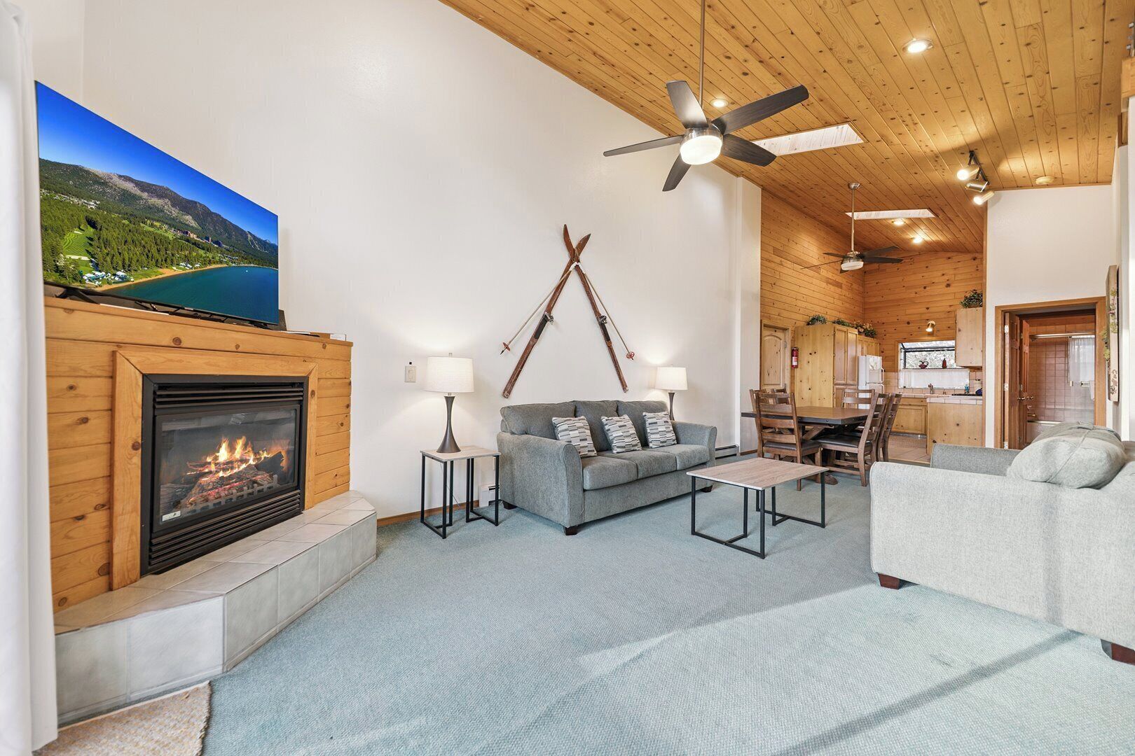 TV, fireplace, DVD player