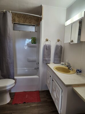 Combined shower/bathtub, towels, toilet paper - Nice 1 Bedroom house in a 55 and older community (North Port)