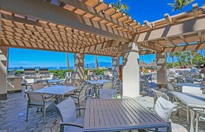 Outdoor dining - Kaanapali Alii 225 - Expansive 2BR Interior Corner Remodel w/ Partial Ocean Views! (Lahaina)